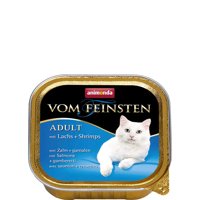 Animonda Vom Feinsten Salmon with Shrimps, Wet food for cats, Adult, Grain Free, 100g