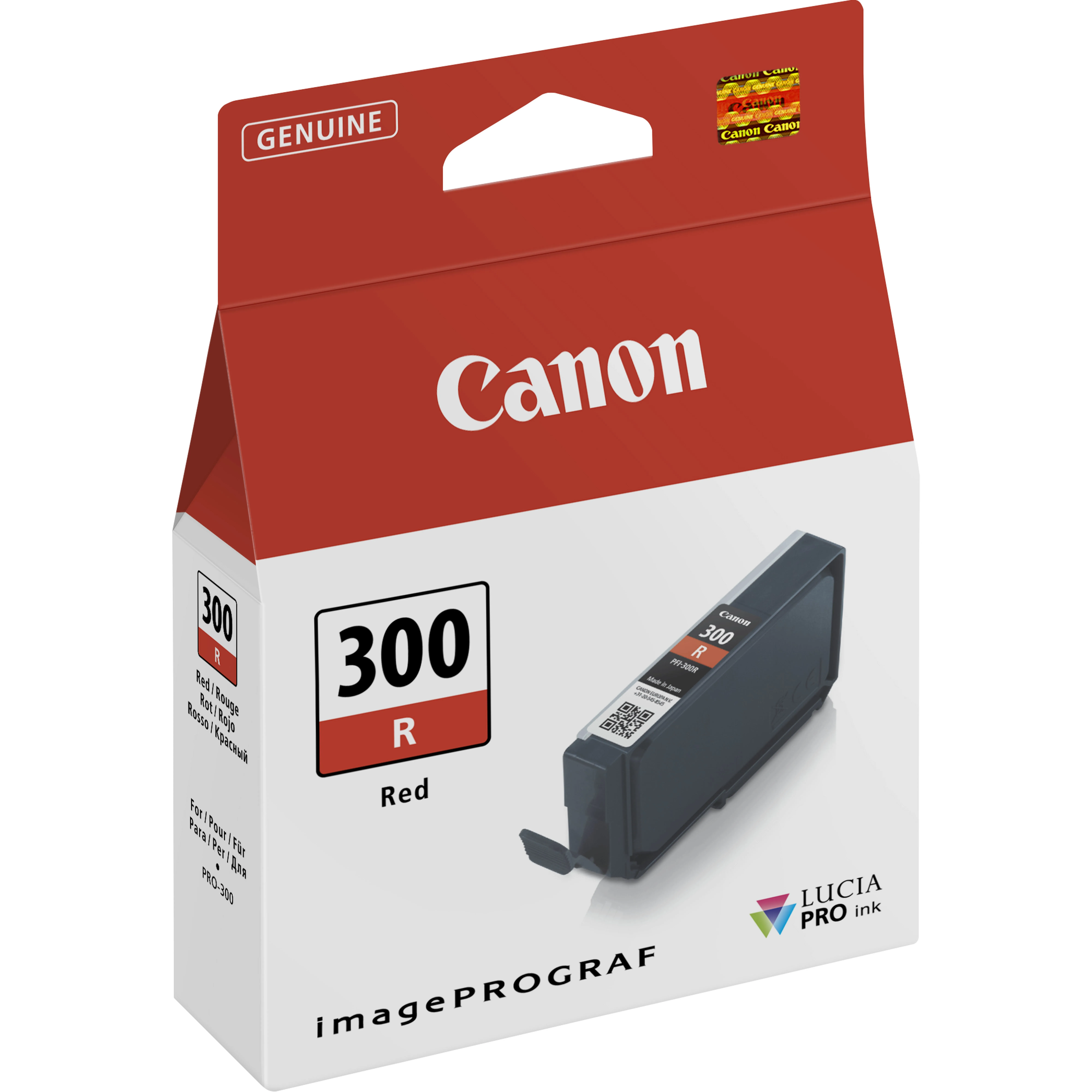 Canon PFI-300 R -mustekasetti, 14.4 ml, punainen