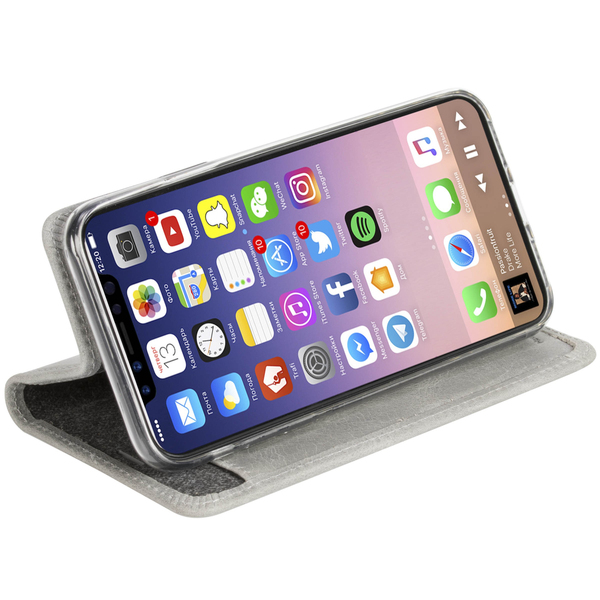 Krusell Sunne 4 Card, iPhone X - pl&aring;nboksfodral, Gr&aring;