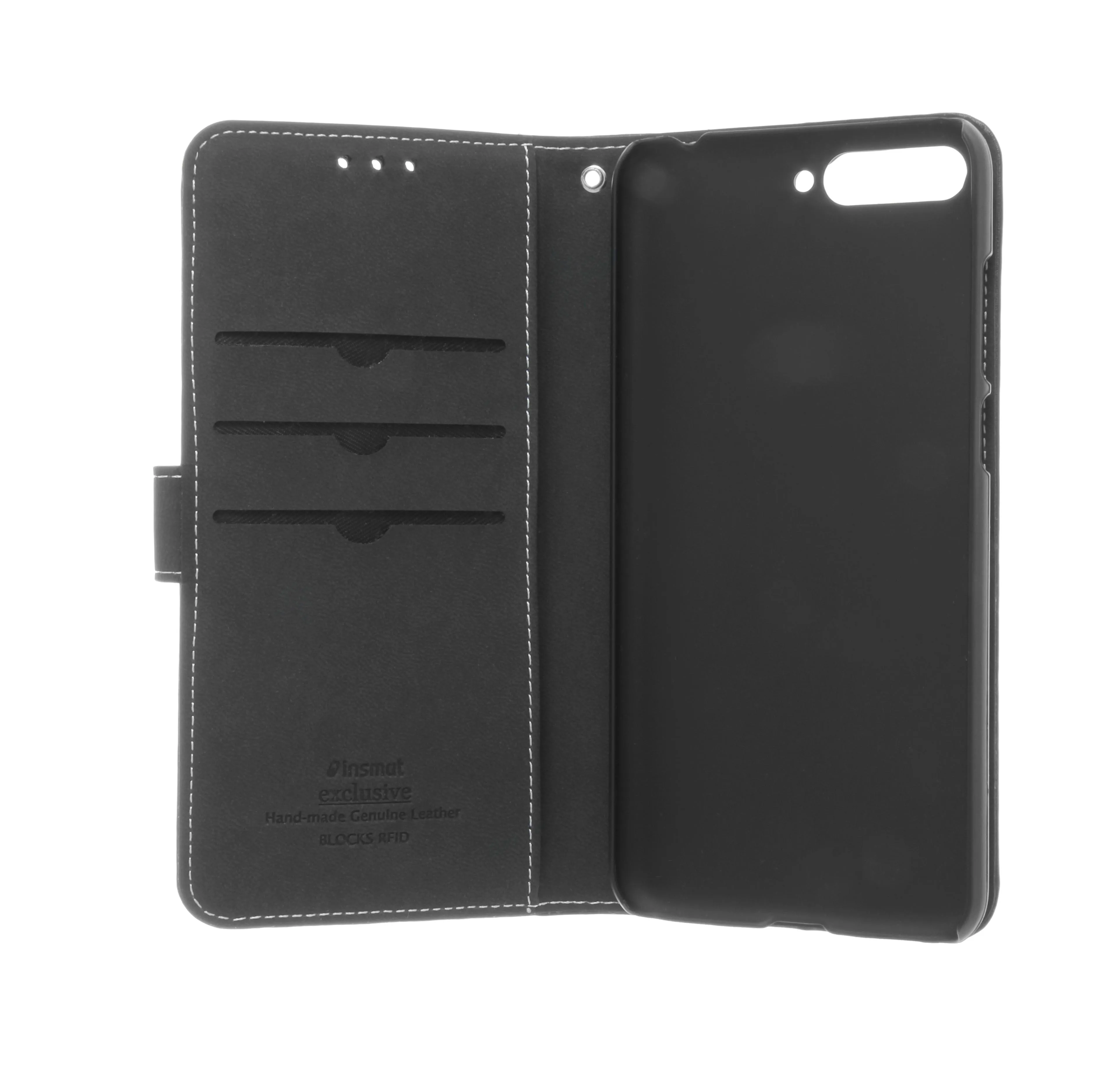 Insmat Exclusive Flip Case, Huawei Y6 (2018) - Wallet Case, Black