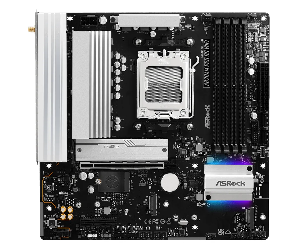 ASRock A620AM Pro RS WiFi AM5 mATX Motherboard
