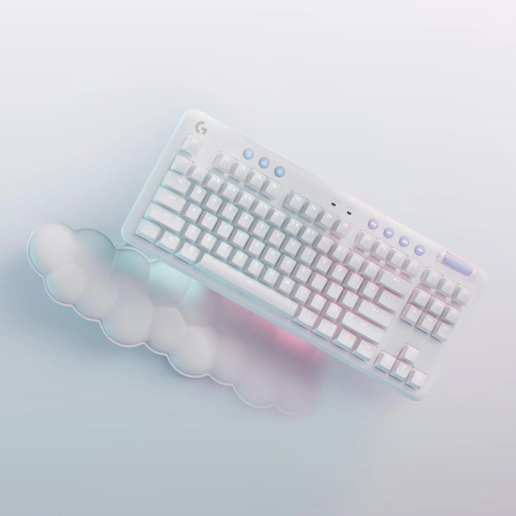 Logitech G715, Linear GX Red - tr&aring;dl&ouml;s speltangentbord, vit