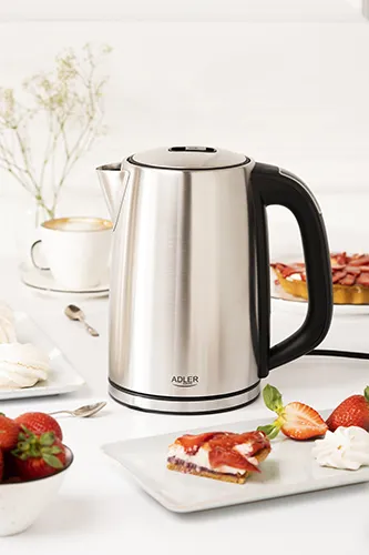 Adler AD 1340 kettle, 1.7L, 2200W, Black/Silver