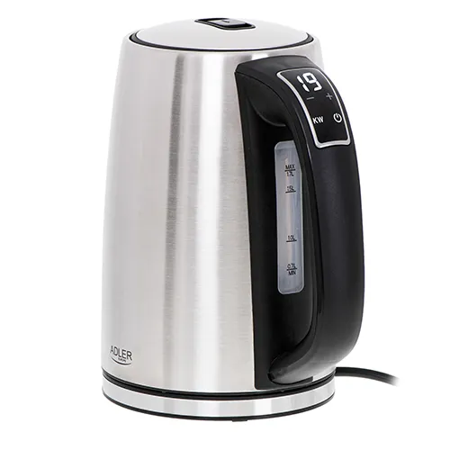 Adler AD 1340 kettle, 1.7L, 2200W, Black/Silver
