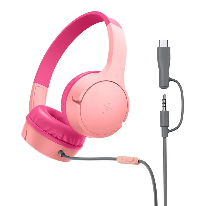 BELKIN SoundForm Mini On-ear Headphones, Pink