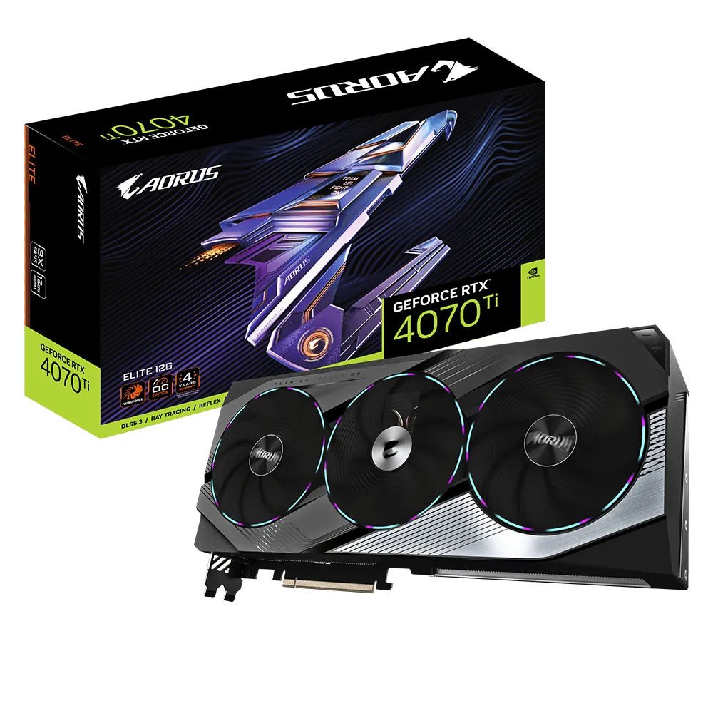 Gigabyte GeForce RTX 4070 Ti Aorus Elite 12 Gt -n&auml;yt&ouml;nohjain