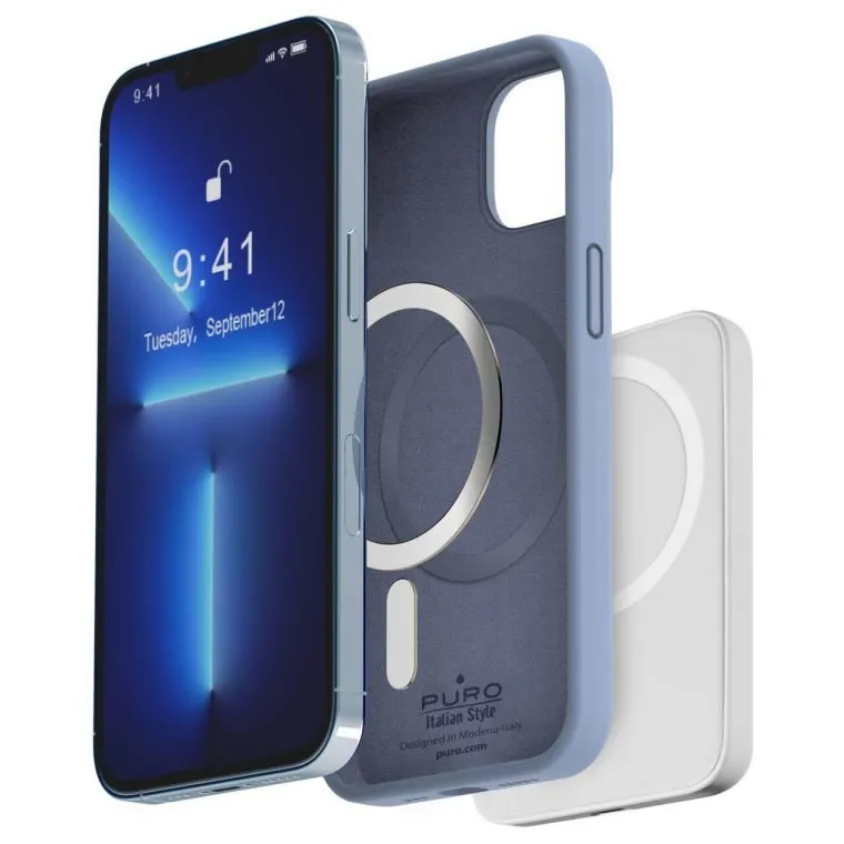 Puro ICON Mag cover for iPhone 13/14, light blue