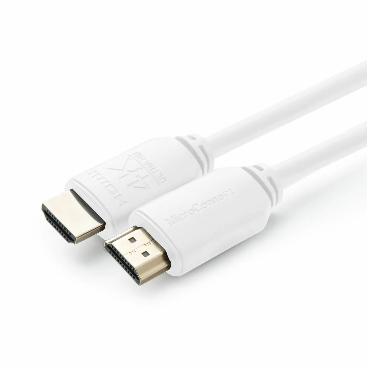MicroConnect HDMI 2.0 Flat kabel, med Ethernet, 10 m, vit