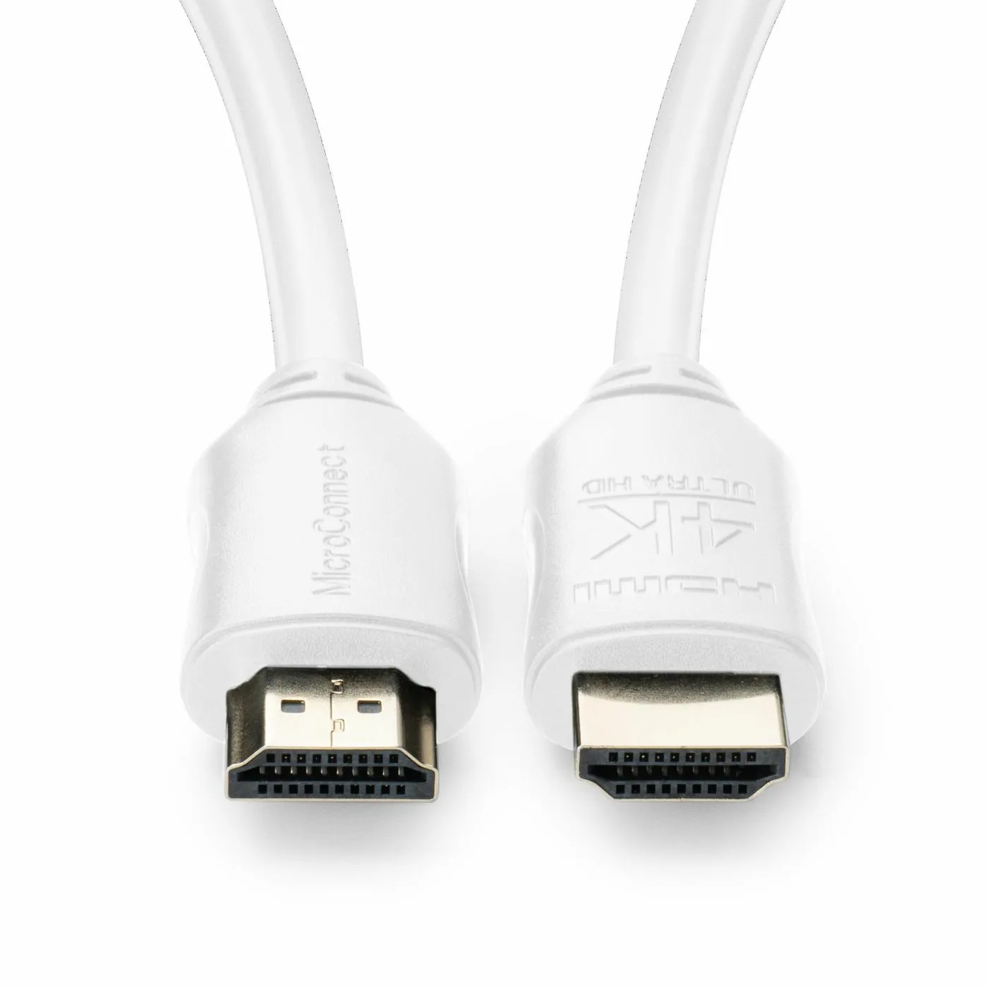 MicroConnect HDMI 2.0 Flat kabel, med Ethernet, 10 m, vit