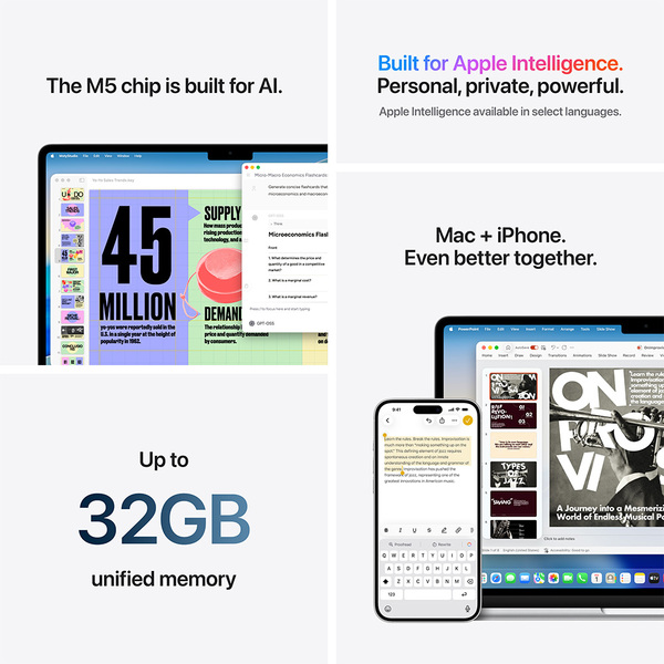 Apple MacBook Air 13" M5 (8/10) 16 Gt, 512 Gt, hopea, MDH74