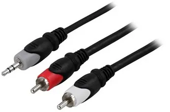 DELTACO Ljudkabel 3,5mm ha - 2xRCA ha 20m
