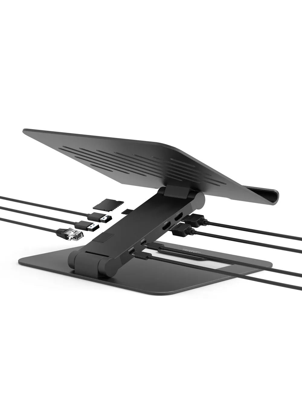 Port Designs 2-in-1 USB-C Docking Station with Notebook Stand 2x4K, 85W PD