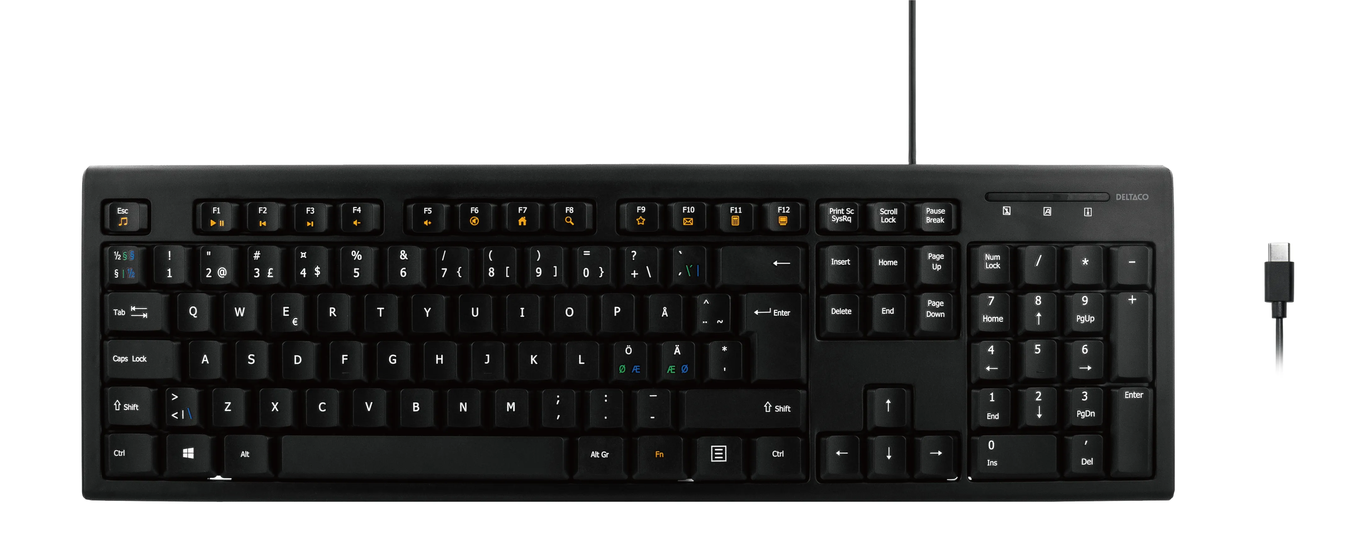 DELTACO TB-626-C -näppäimistö, musta