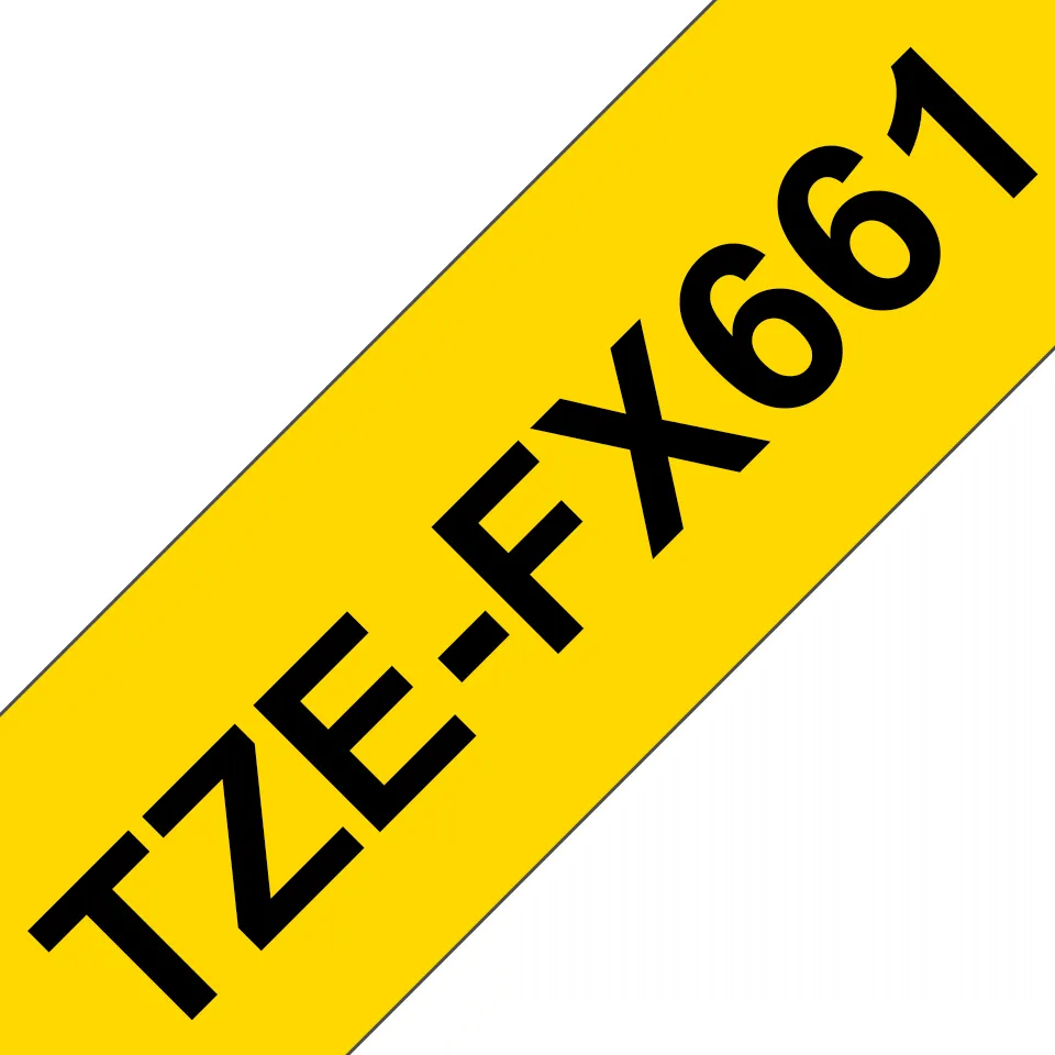 BROTHER TZEFX661 36 BLACK ON YELLOW FLEX