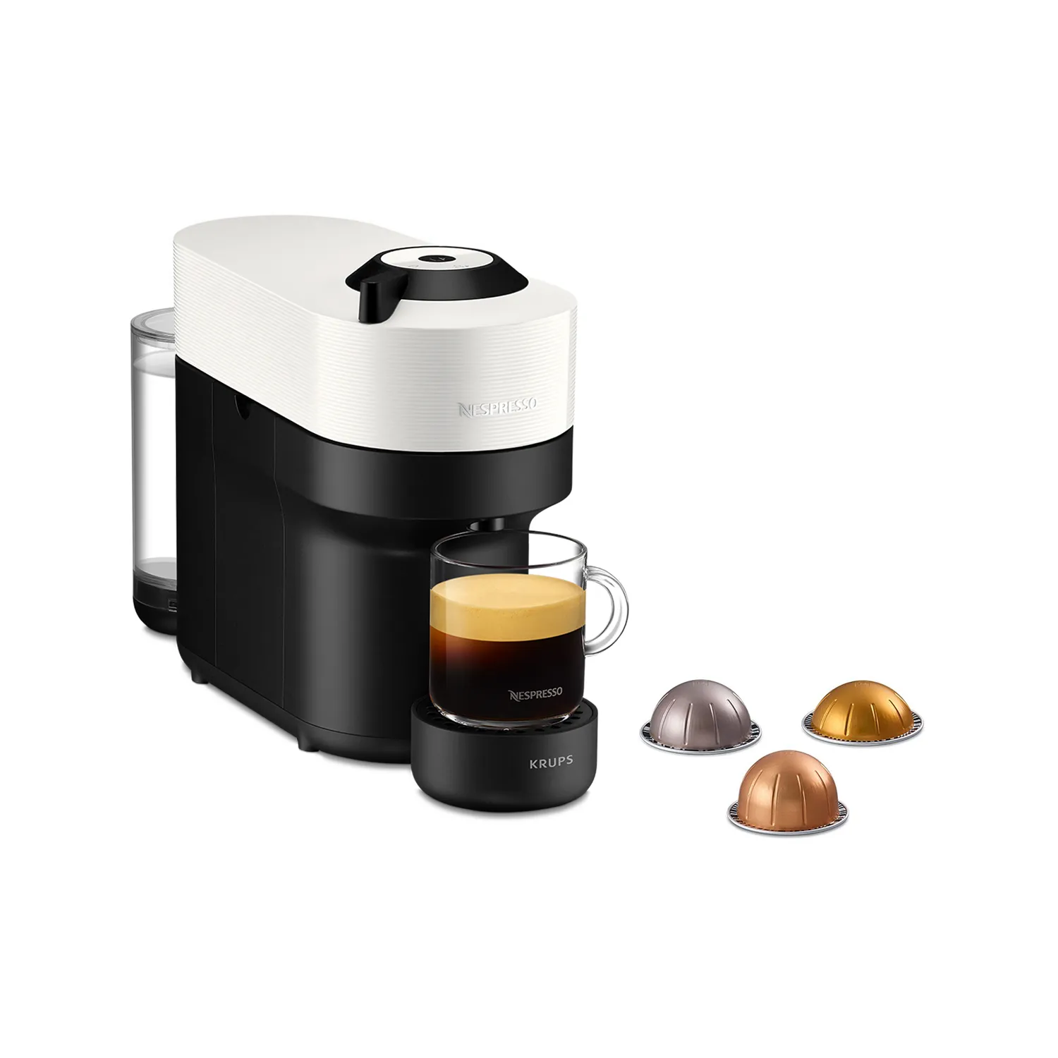Krups Nespresso Vertuo Pop XN9201 - kapselmaskin, helautomatisk, Svart, Vit