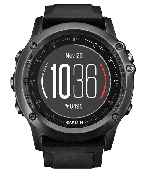 GARMIN FENIX 3 SAPPHIRE HR  GRAY WITH BLACK SILICONE BAND