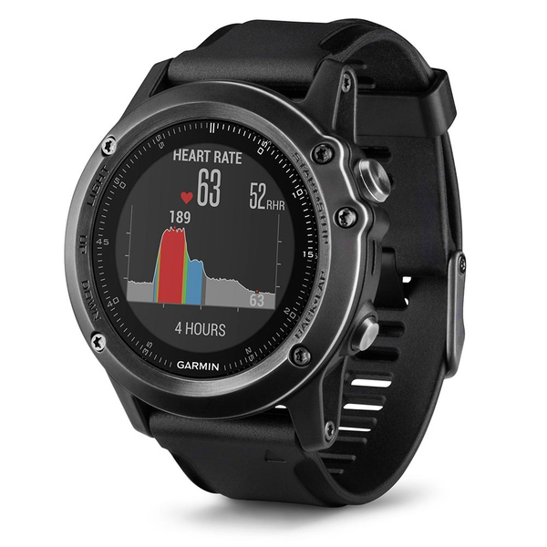 GARMIN FENIX 3 SAPPHIRE HR  GRAY WITH BLACK SILICONE BAND