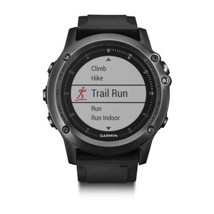 GARMIN FENIX 3 SAPPHIRE HR  GRAY WITH BLACK SILICONE BAND