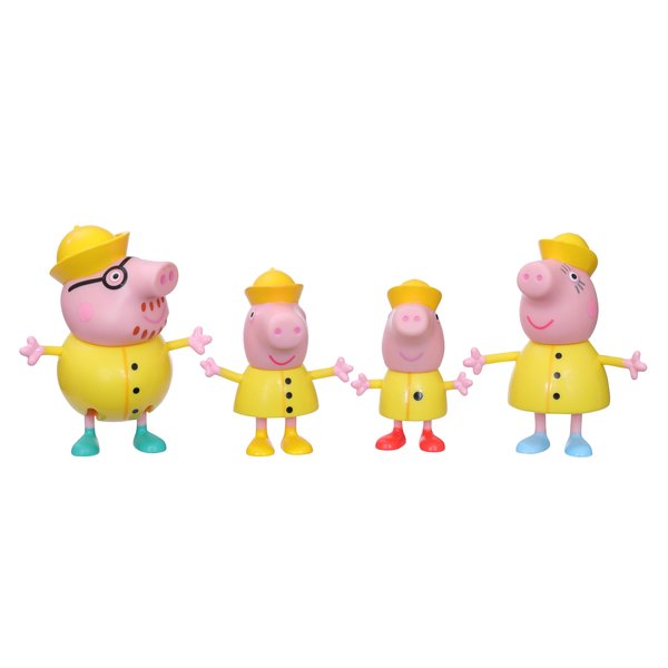 Peppa Pig 3 Inch Figure 4-Pack Peppa's Family Rainy Day