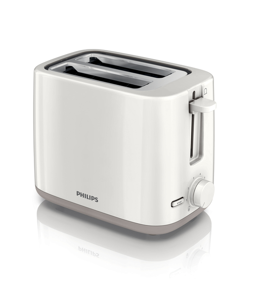 PHILIPS Toaster White/Beige new Daily  large bread slots  7 toast settings  bread centering  removable crumb tray