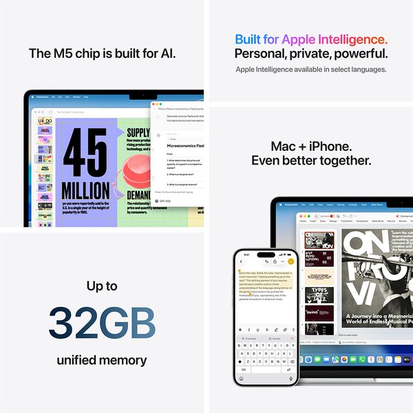 Apple MacBook Air 13" M5 (8/10) 16GB, 512GB, Silver, MDH74