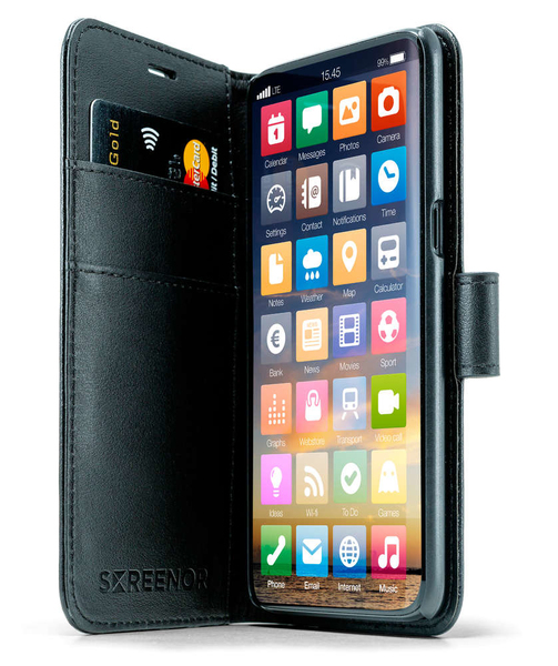 Screenor Smart, iPhone Xs Max - pl&aring;nboksfodral, Svart
