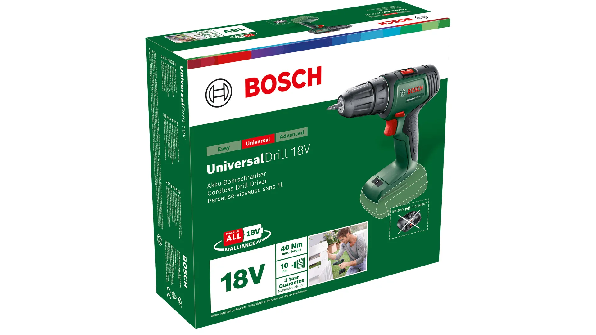 Bosch Cordless Drill UniversalDrill 18V (green/black, without battery and charger)