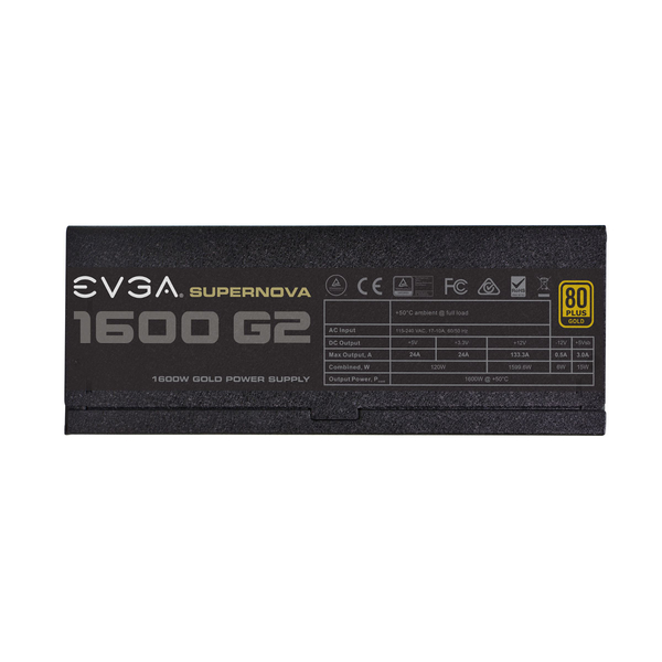 EVGA SuperNova G2 1600W -virtal&auml;hde, 80 Plus Gold