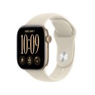 Apple Watch Series 12 (GPS + Cellular) 42mm Light Gold Aluminium Case with Sand Sport Band, S/M