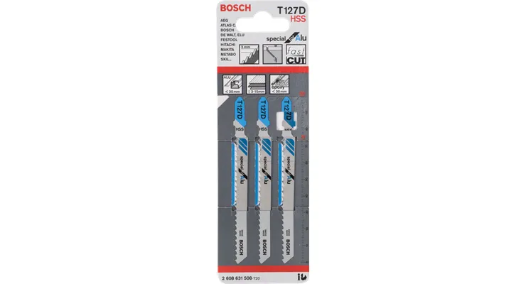Bosch jigsaw blade T 127 D Special for Alu, 100mm (5 pieces)