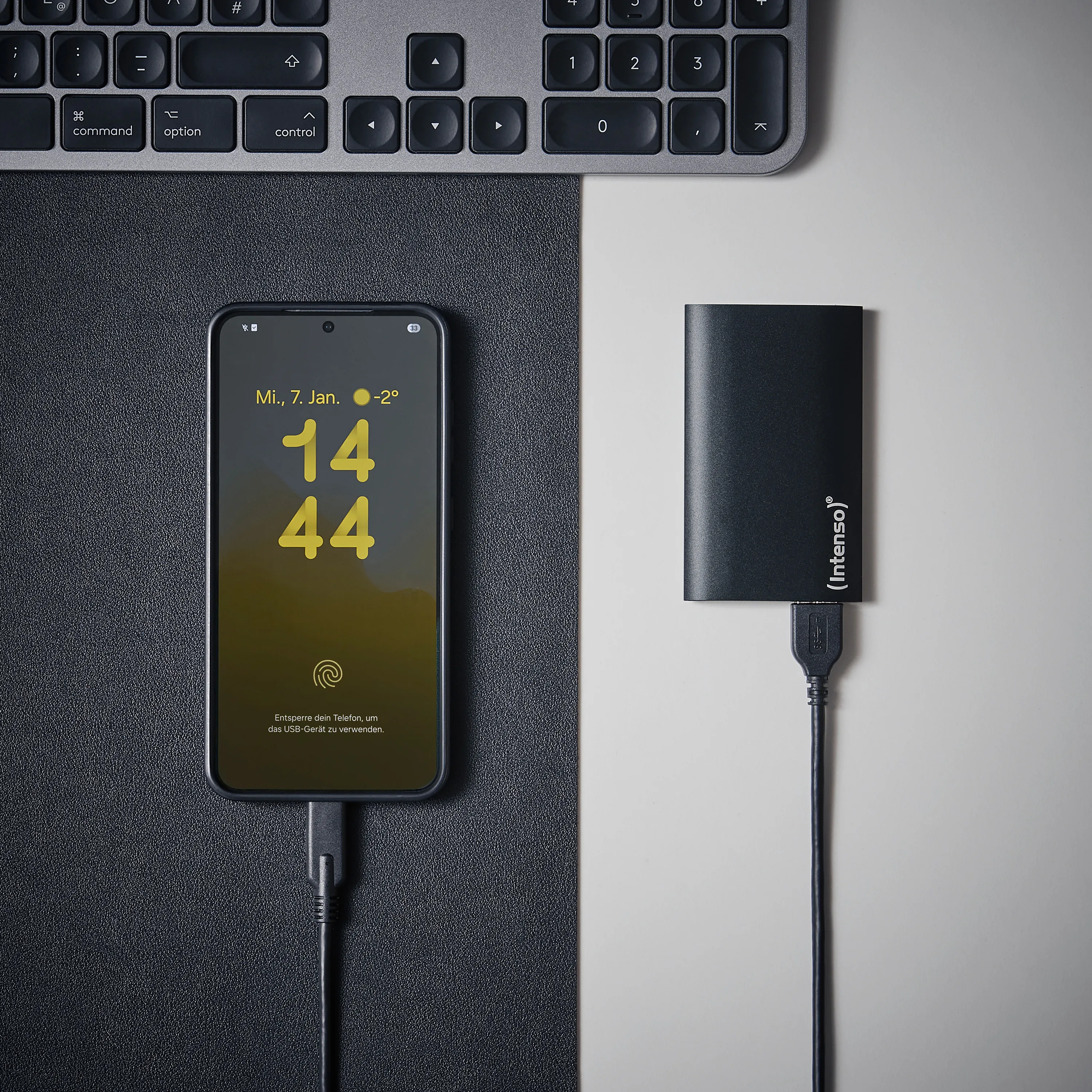 Intenso Premium 500GB External SSD with USB 3.2 Gen 1 (USB-A), Portable, Black