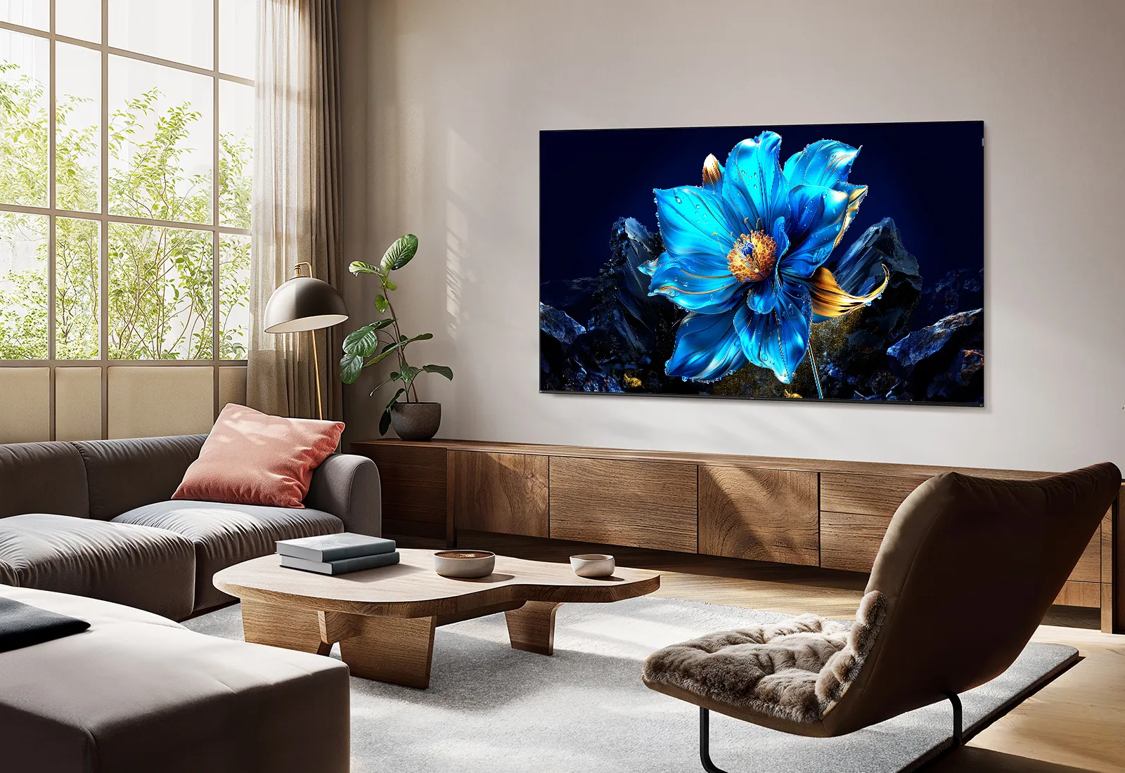 TCL 43P7K 43" 4K QLED Google TV, 60 Hz, Dolby Vision, HDR10+, metallic