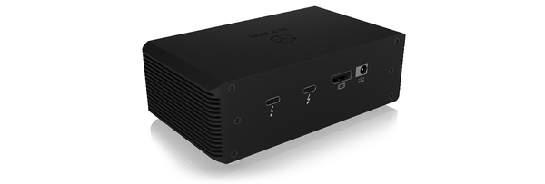 External Thunderbolt 3 enclosure for 2x M.2 NVMe SSD, passive cooling