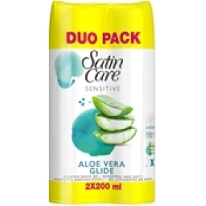 Venus Satin Care Aloe Vera 2x200 ml tuplapakkaus.