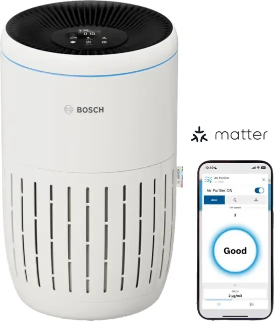 Bosch Air 2000 i Air Purifier, 180 m&sup3;/h, 37.5 m&sup2;, White