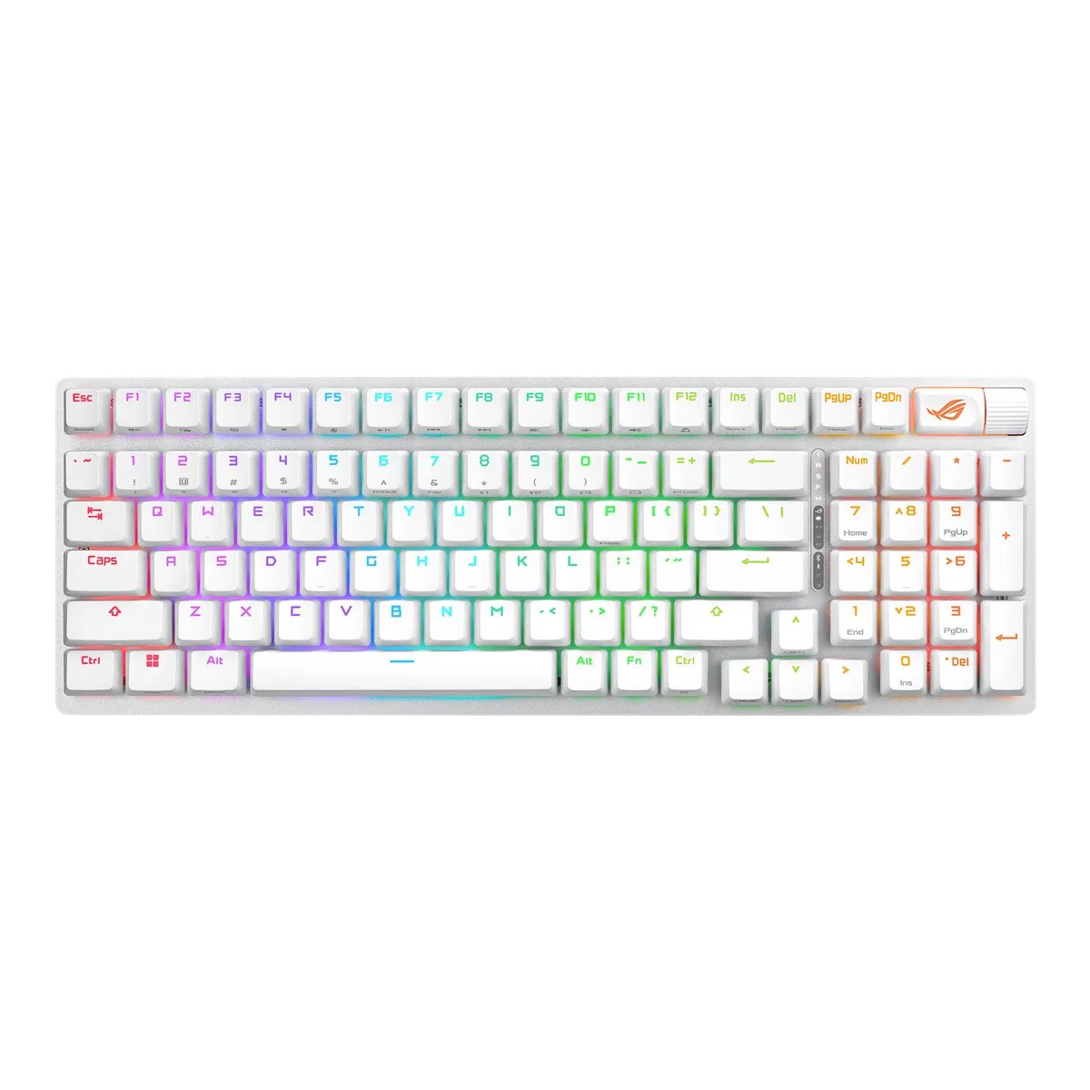 Asus ROG Strix Scope II 96%, ROG NX Snow, RGB -langaton pelinäppäimistö, valkoinen
