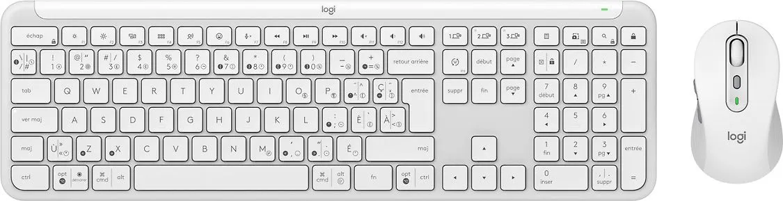 Logitech MK950 Signature Slim -langaton näppäimistö ja hiiri, valkoinen
