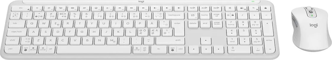 Logitech MK950 Signature Slim -langaton näppäimistö ja hiiri, valkoinen