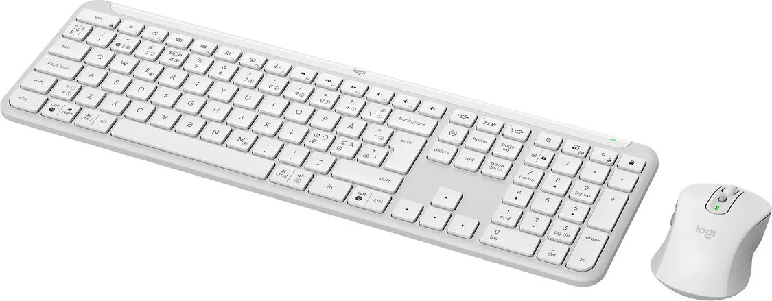 Logitech MK950 Signature Slim -langaton näppäimistö ja hiiri, valkoinen