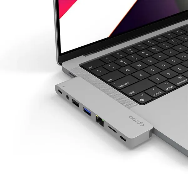 EPICO PRO HUB III (Magsafe yhteensopiva) - hopea