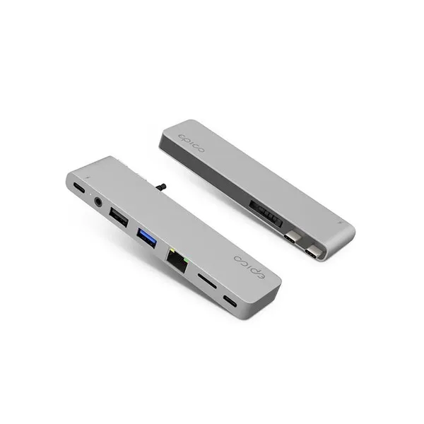 EPICO PRO HUB III (Magsafe yhteensopiva) - hopea