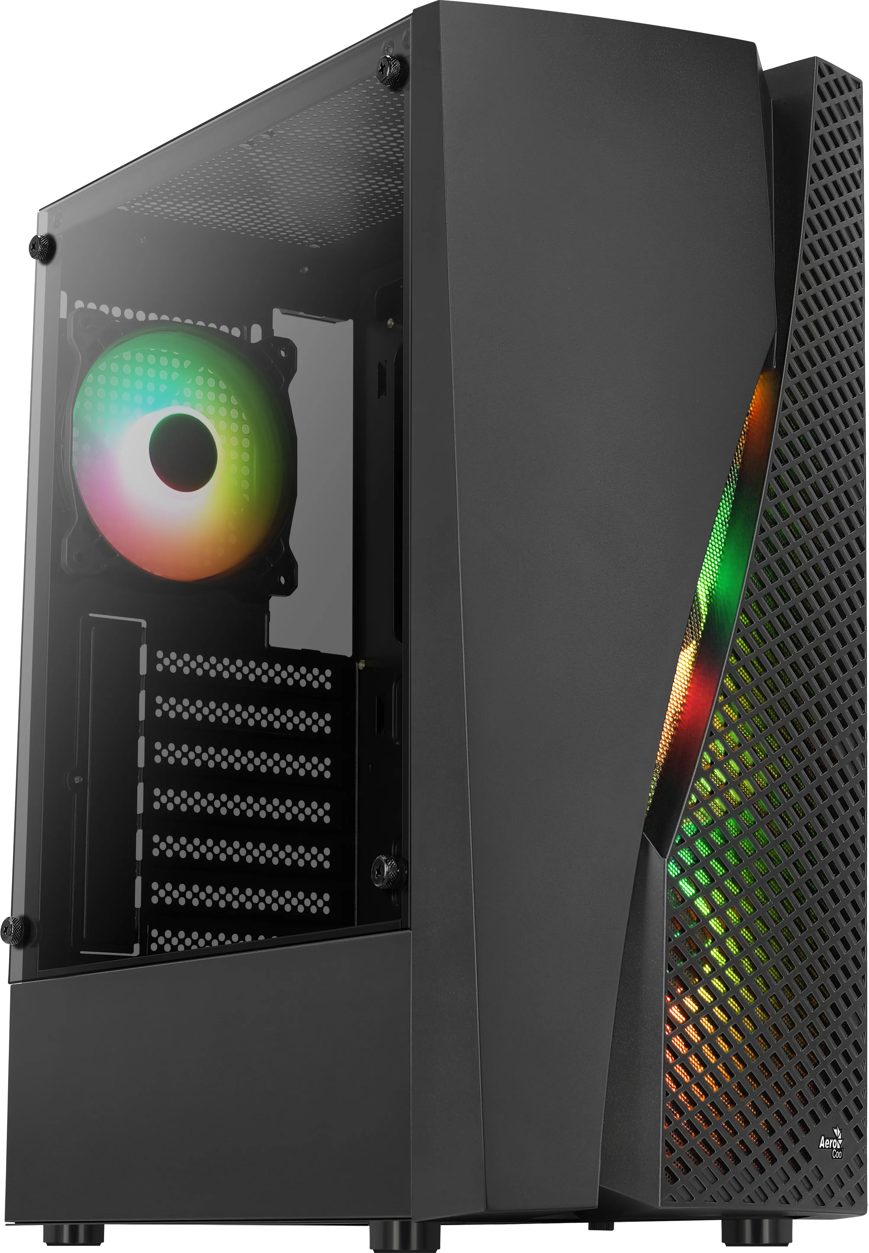 Wavebkv3 Atx Pc Case Tempered Glass 4Xrgb Fans Black