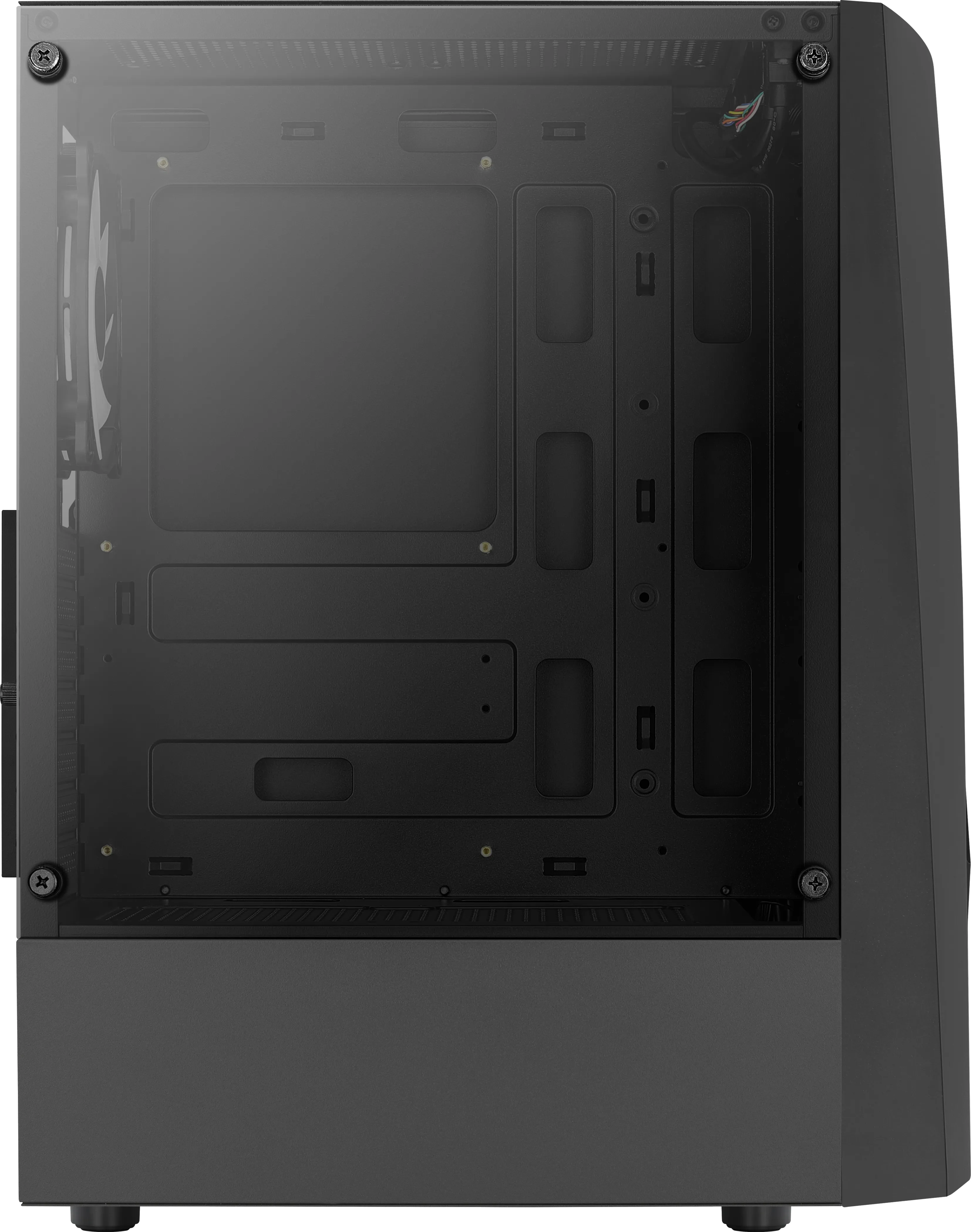 Wavebkv3 Atx Pc Case Tempered Glass 4Xrgb Fans Black