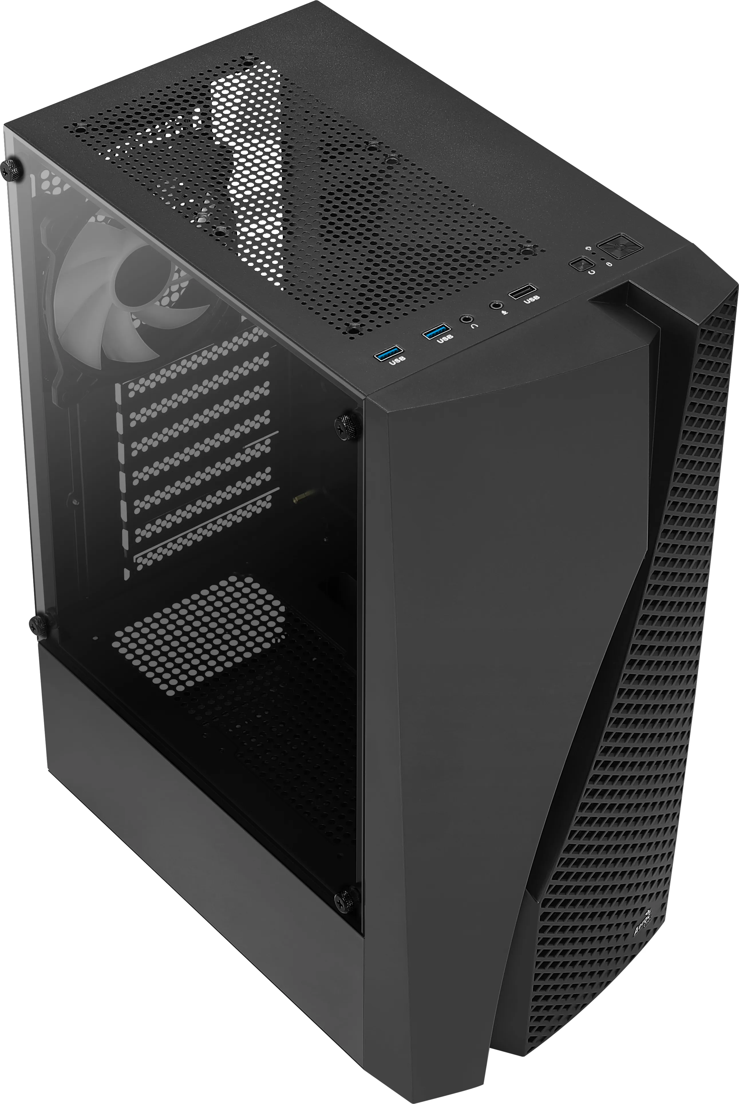 Wavebkv3 Atx Pc Case Tempered Glass 4Xrgb Fans Black