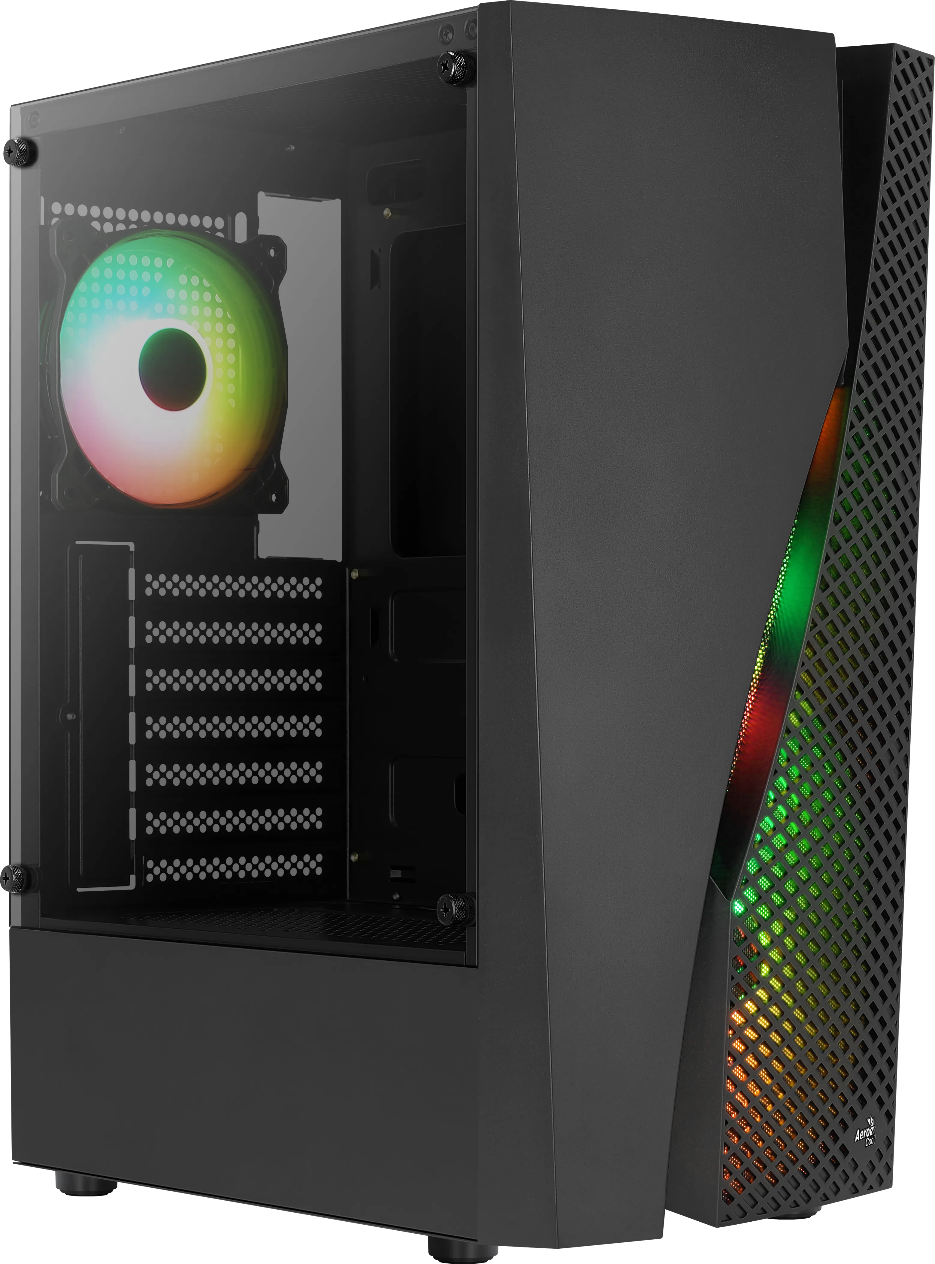 Wavebkv3 Atx Pc Case Tempered Glass 4Xrgb Fans Black