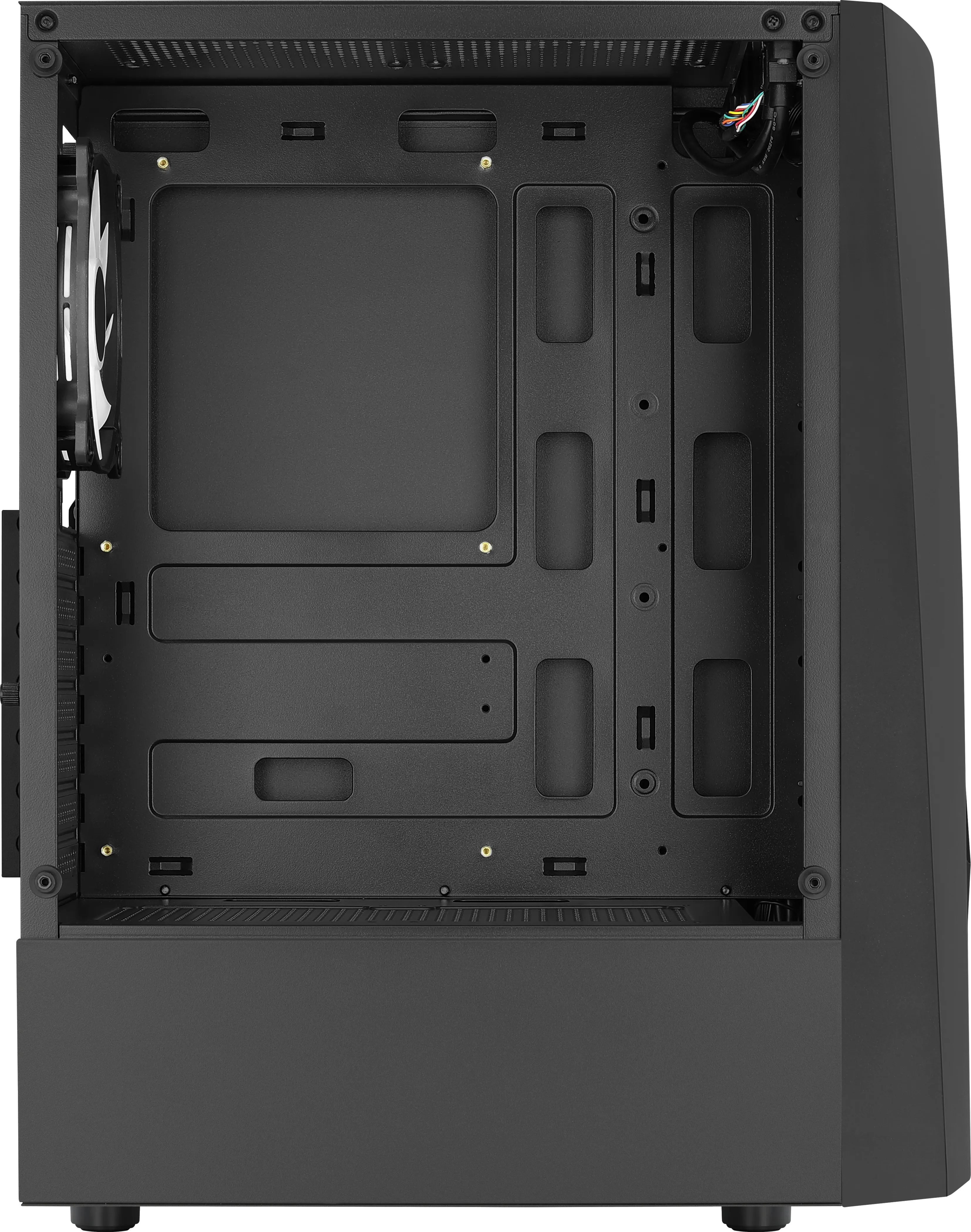 Wavebkv3 Atx Pc Case Tempered Glass 4Xrgb Fans Black