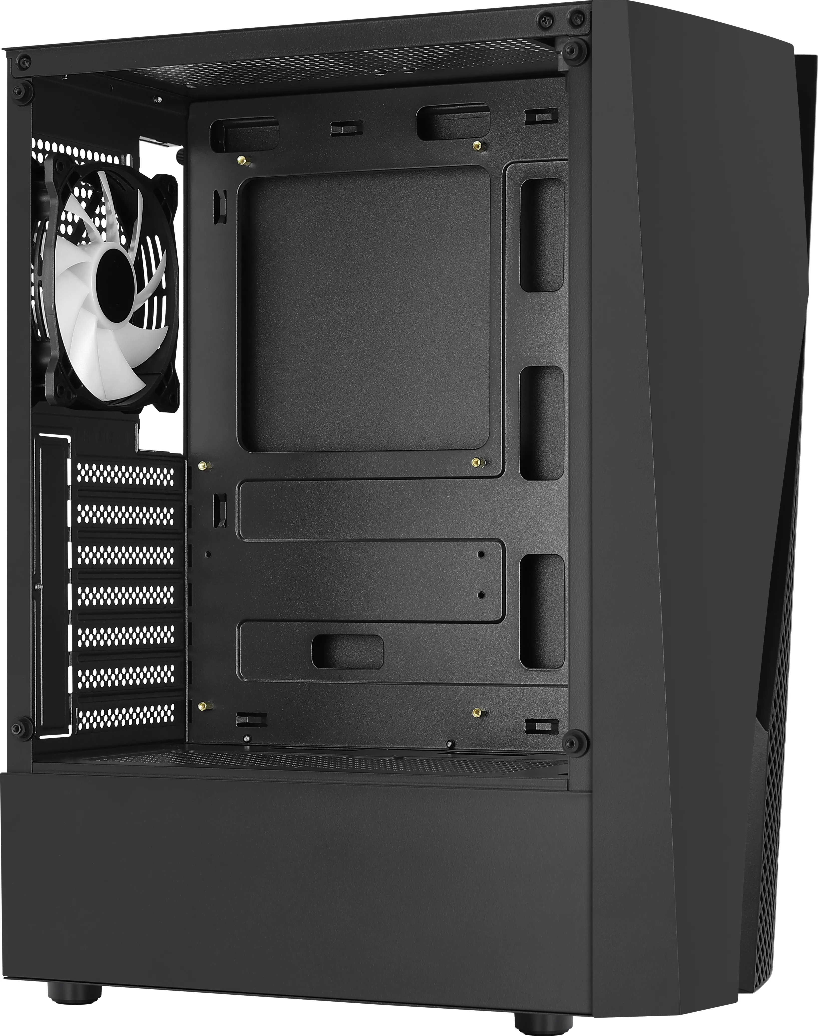 Wavebkv3 Atx Pc Case Tempered Glass 4Xrgb Fans Black