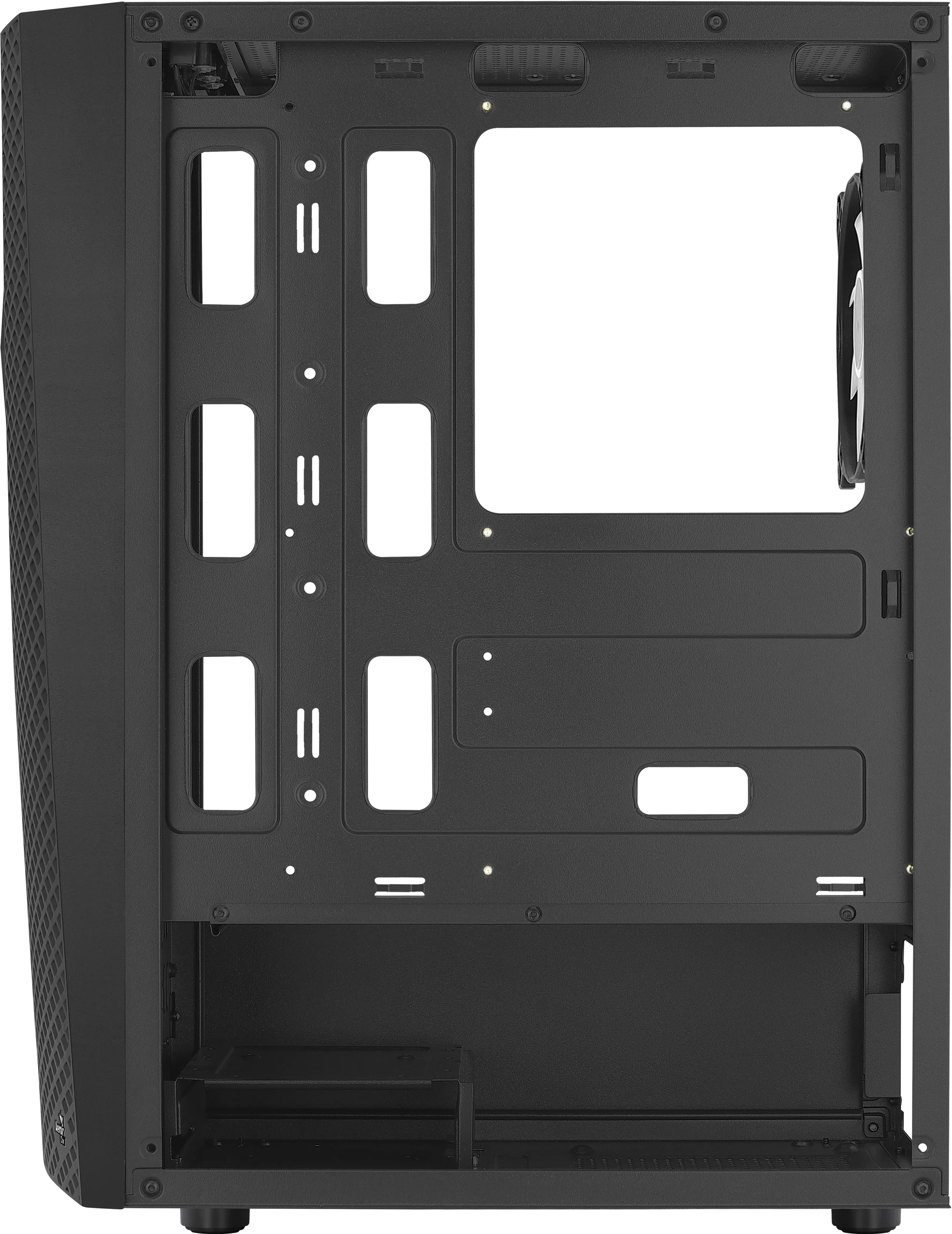 Wavebkv3 Atx Pc Case Tempered Glass 4Xrgb Fans Black