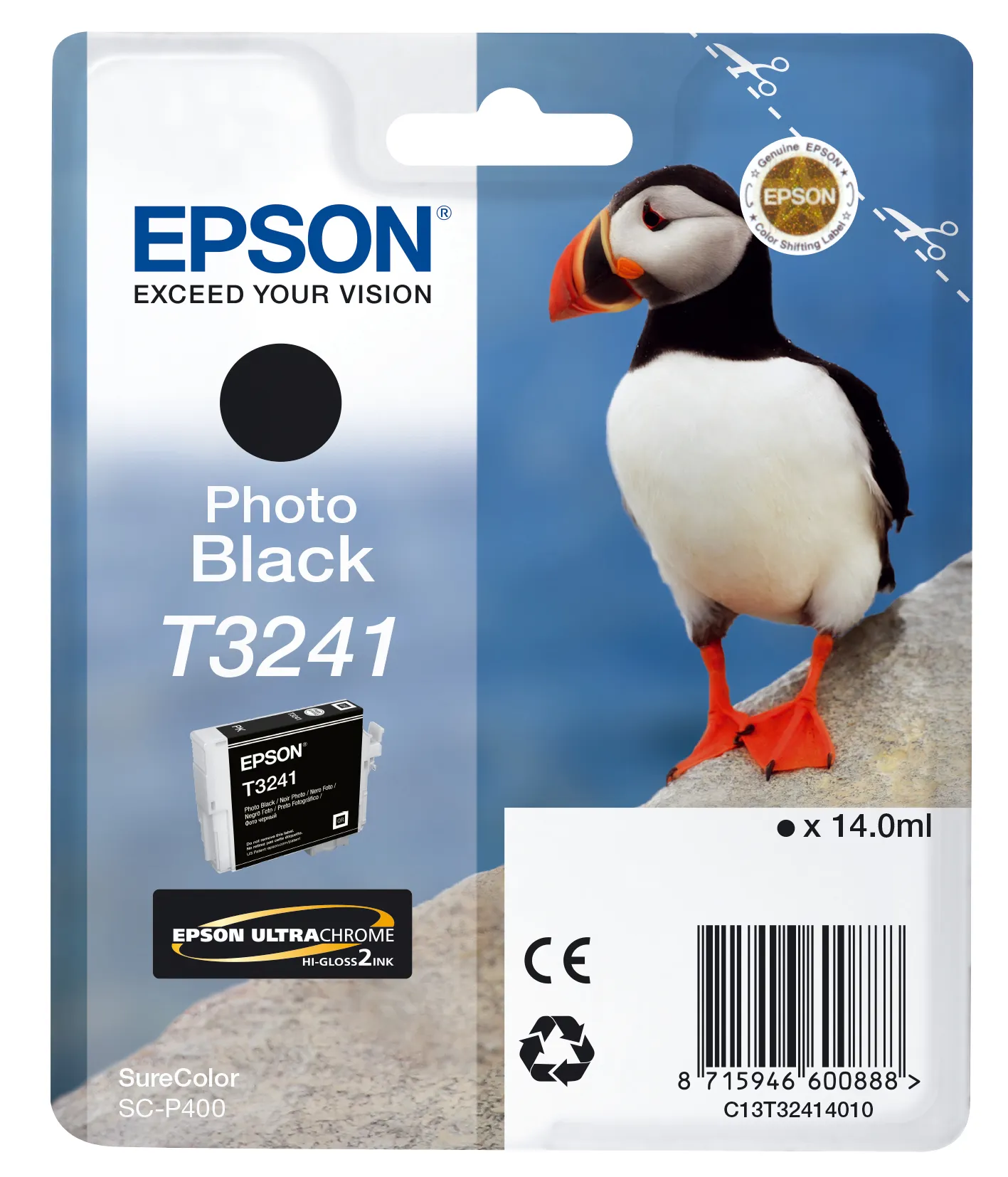 Epson T3241 C13T32414010-mustekasetti, 14 ml, valokuvamusta