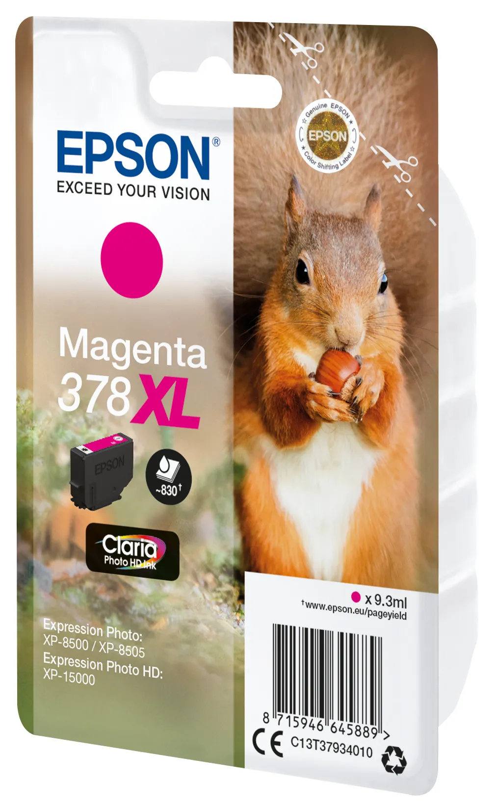Epson 378XL Squirrel -mustekasetti, 9.3ml, Magenta